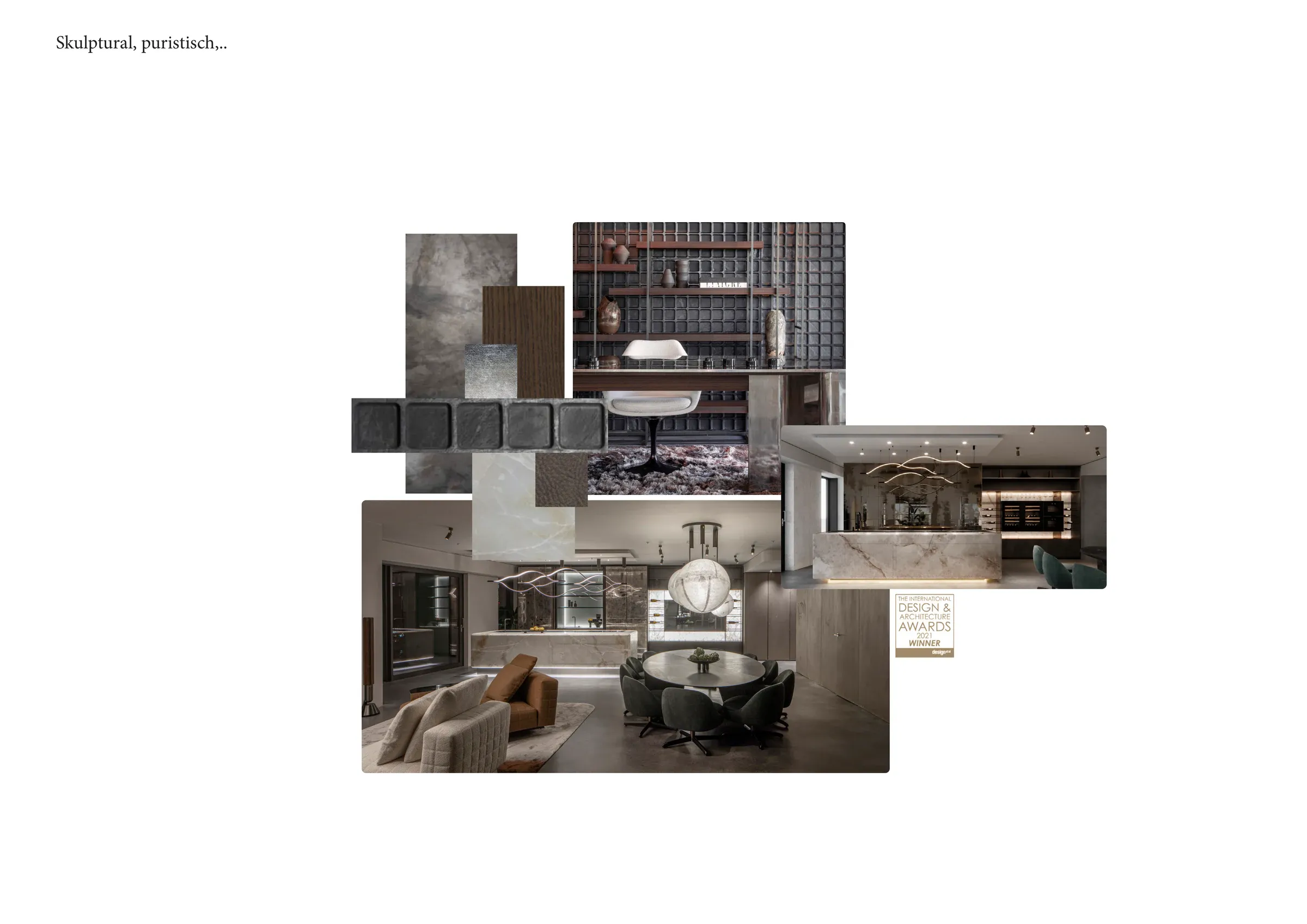 Sculptural, purist and urban project collage