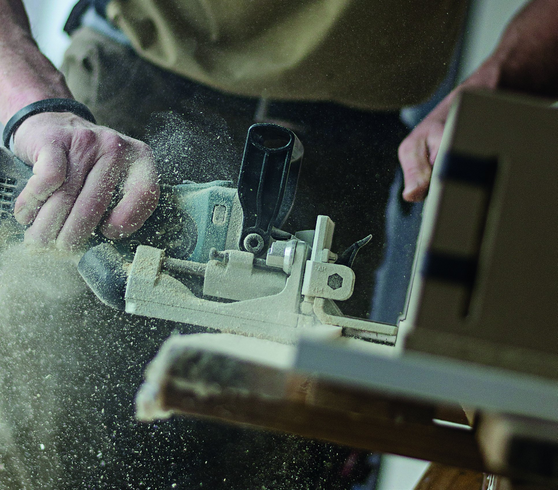 Tool detail during joinery work